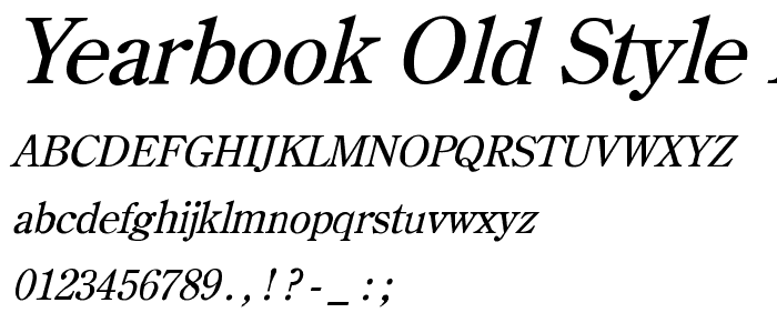 Yearbook Old Style Italic font
